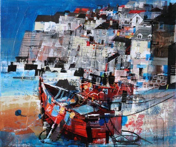 Red Boats Port Isaac 24x20