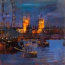 NIGHT VIEW OF THE THAMES 20X20